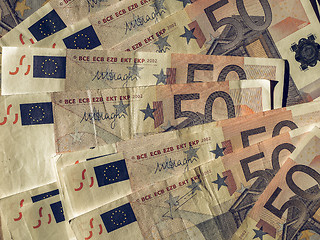 Image showing Vintage Fifty Euro notes