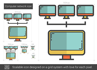 Image showing Computer network line icon.