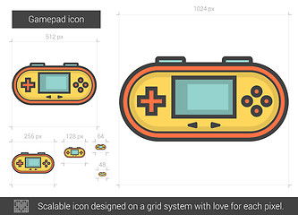 Image showing Gamepad line icon.