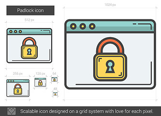 Image showing Padlock line icon.