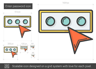 Image showing Enter password line icon.