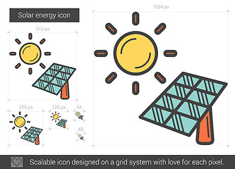 Image showing Solar energy line icon.