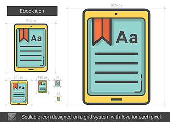 Image showing Ebook line icon.