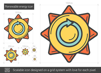 Image showing Renewable energy line icon.