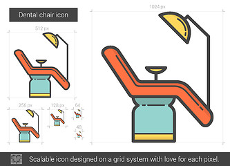 Image showing Dental chair line icon.