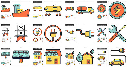 Image showing Ecology line icon set.