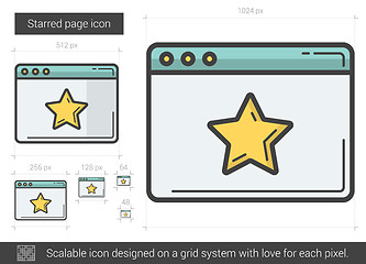 Image showing Starred page line icon.