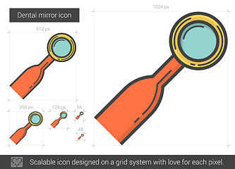 Image showing Dental mirror line icon.