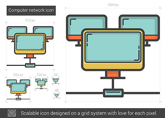 Image showing Computer network line icon.