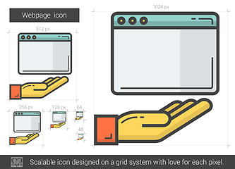 Image showing Webpage line icon.