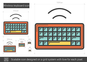 Image showing Wireless keyboard line icon.