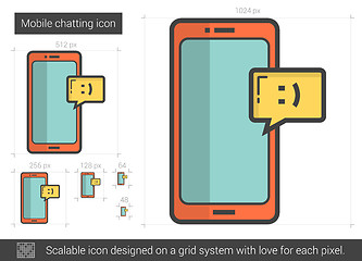 Image showing Mobile chatting line icon.