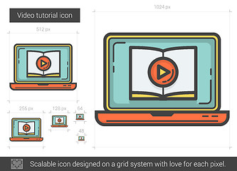 Image showing Video tutorial line icon.