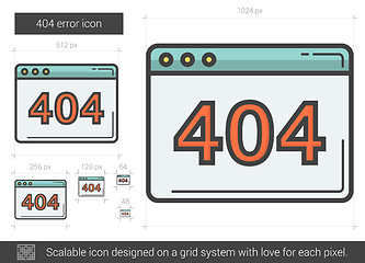 Image showing Web error line icon.