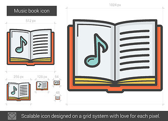 Image showing Music book line icon.