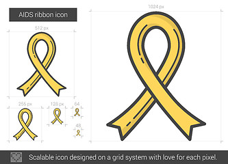 Image showing AIDS ribbon line icon.