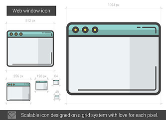 Image showing Web window line icon.