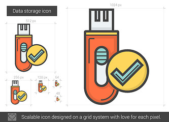 Image showing Data storage line icon.