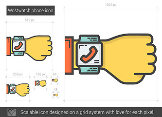 Image showing Wristwatch phone line icon.