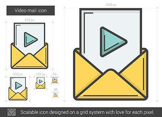 Image showing Video mail line icon.