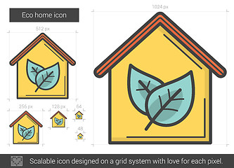 Image showing Eco home line icon.