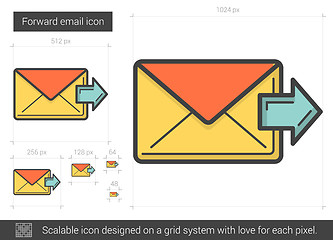 Image showing Forward email line icon.