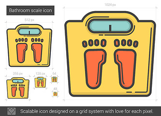 Image showing Bathroom scale line icon.