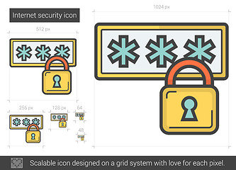 Image showing Internet security line icon.