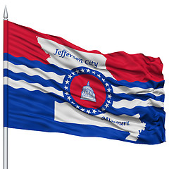 Image showing Jefferson City Flag on Flagpole, USA