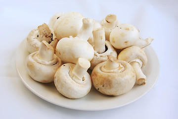 Image showing Fresh whole button mushrooms