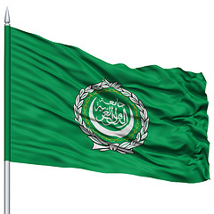 Image showing Arab League Flag on Flagpole