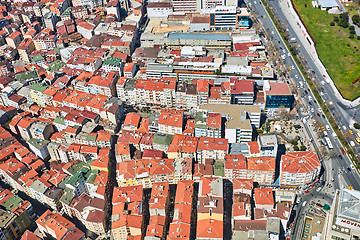 Image showing Istanbul, Turkey - 3 April, 2017: Arial view the Levent Business District. Shooting through glass