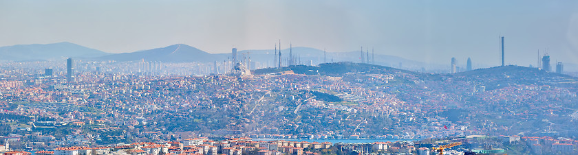 Image showing Asian part of Istanbul, the Uskudar shore, the aerial view