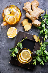 Image showing ginger, mint and tea