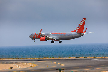 Image showing ARECIFE, SPAIN - APRIL, 16 2017: Boeing 737-800 of Jet2 with the