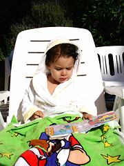 Image showing 3 year's old girl by the pool