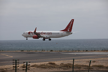 Image showing ARECIFE, SPAIN - APRIL, 15 2017: Boeing 737 - 800 of Corendon.co