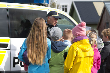 Image showing Police Meet Childeren