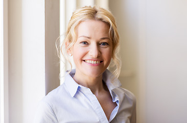 Image showing portrait of happy smiling beautiful blonde woman