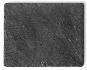 Image showing Blank black stone shale plate