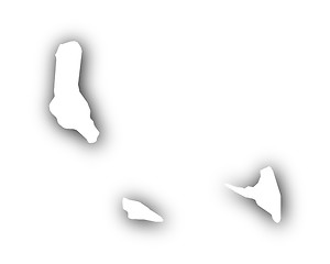 Image showing Map of the Comoros with shadow