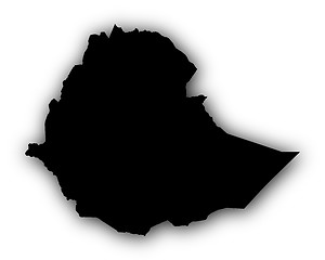 Image showing Map of Ethiopia with shadow