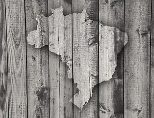 Image showing Map of Brazil on weathered wood