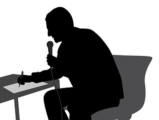 Image showing Speaker speaking writing conducting the event