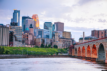 Image showing Downtown Minneapolis, Minnesota at night time