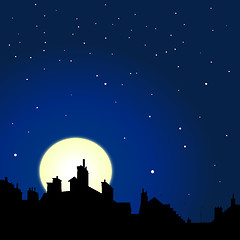 Image showing rooftops night view