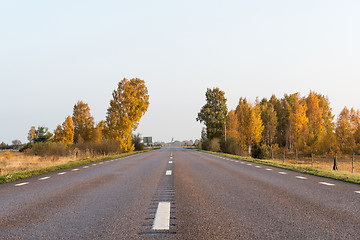 Image showing Sparkling fall colors by roadside