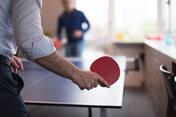 Image showing startup business team playing ping pong tennis