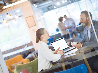 Image showing startup Business team Working With laptop in creative office