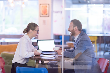 Image showing startup Business team Working With laptop in creative office